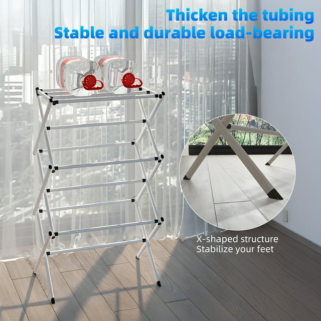 TORIO Foldable Clothes Drying Rack, Space-Saving, Durable, Adjustable, Ideal for Apartments & Dorms