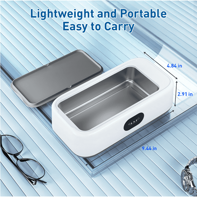 Ultrasonic Jewelry Cleaner,3 Time Modes 50KHz 21OZ Ultrasonic Cleaner Machine