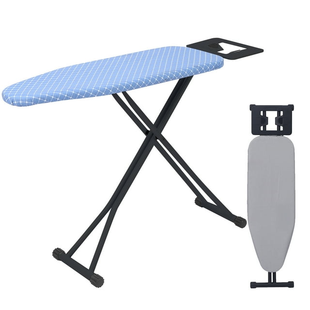 Kailwokk Ironing Board with 43"x 12" Replaceable Cotton Covers with Fibre Pads,Foldable Iron Board with 6 Height Settings for Home Laundry Room