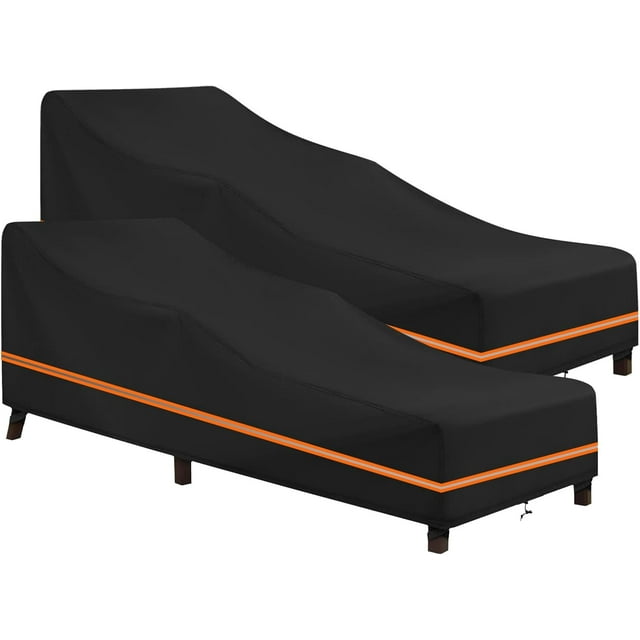 LCGOD Chaise Lounge Cover, Patio Lounge Chair Cover Waterproof and UV Resistant, Heavy Duty Outdoor Furniture Covers for Garden Sun Lounger, 79W x 30D x 28H inch, 2PCS