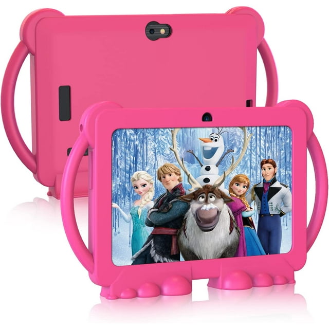 Morfone Kids Tablet, 7 inch Android Tablet for Kids 3GB RAM 32GB ROM Toddler Tablet with Shockproof Case, Bluetooth, WiFi, Parental Control, Shockproof Case, Educational, Games(Rose)