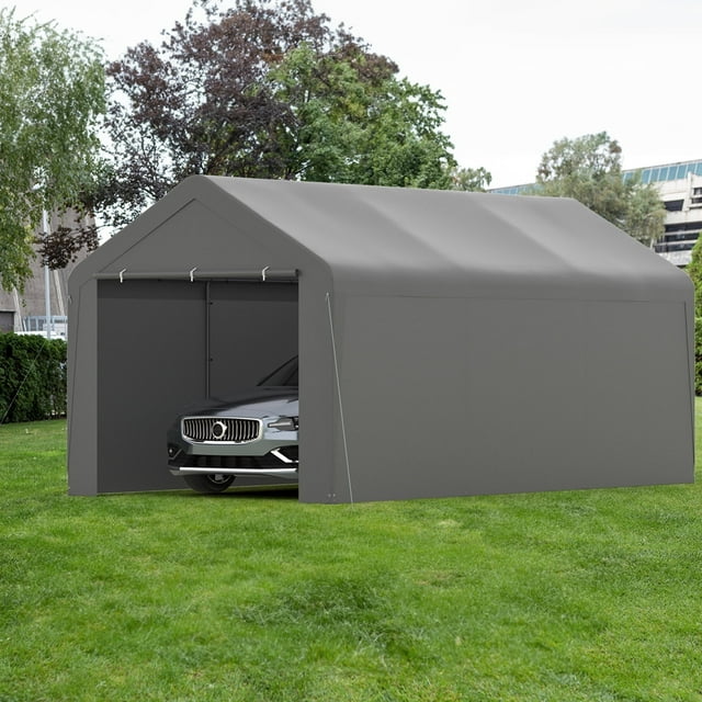 Phonjoroo Carport 10'x20' Heavy Duty Patio Canopy Portable Garage with Removable Sidewalls & Doors for Truck Boat Port, Party, Storage