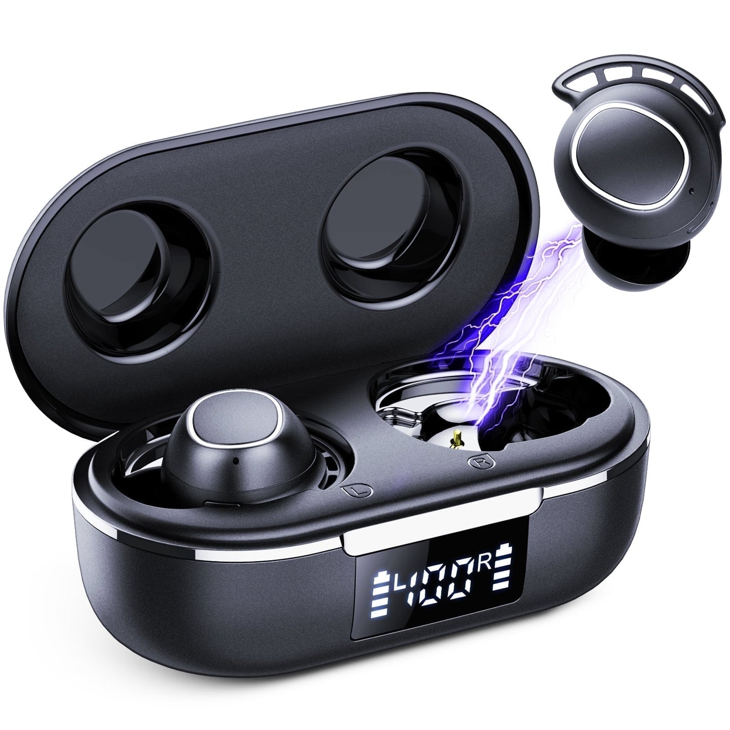 Wireless Ear Buds with 60 Hours Playtime, in Ear Headphones IPX8 Waterproof Bluetooth V5.3 Stereo Earphones, Hybrid Active Noise Cancelling Immersive Sound Premium Deep Bass Headset