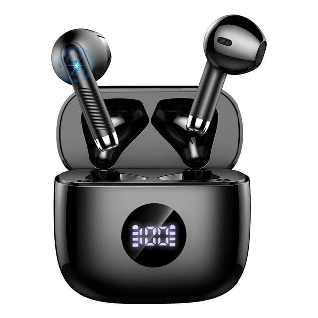 Wireless Ear buds, Bluetooth 5.4 Headphone Sport, ENC Noise Cancelling Mic, 40H Playtime IPX7 Waterproof Earphone with LED Display for iOS Android Cellphone
