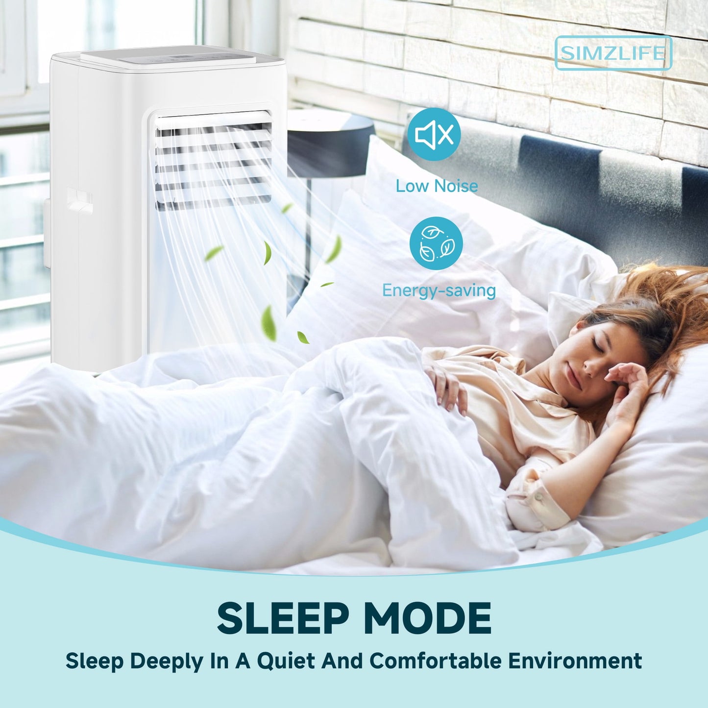Simzlife Portable Air Conditioner 5000BTU (8000 BTU Ashrae) , Dehumidifier, Fan,Cool, 3 in 1 AC with Remote Control