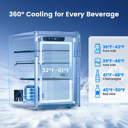 Simzlife 100-Can Beverage Refrigerator & Cooler with LED Light, Air Cooled Frost Free, 2.7 cu. ft Beverage Fridge for Home/Office/Bar