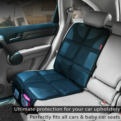 Autobase Car Seat Protector for Child Car Seat | Largest and Thickest Waterproof Backseat Protector for Kids and Pets | Heavy-Duty Non-Slip Rubber Padded Backing (Black, XL – 1 Pack)