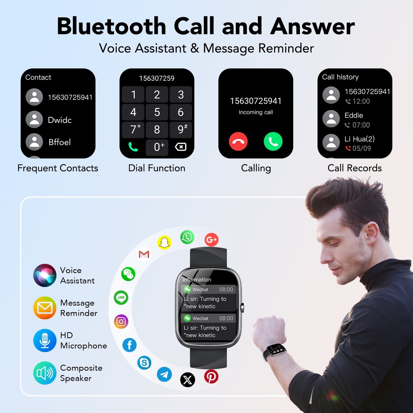 2025 NEW 1.91''HD Screen Smart Watch for Android and iPhone,Answer/Make Calls/100 Sports Modes/Message Reminder,IP68 Waterproof Outdoor Fitness Tracker Women Men,（Perfect for Holiday Gifts）