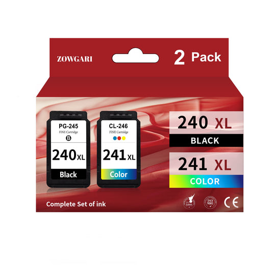 240XL Ink Cartridges for Canon Ink 240 and 241 PG-240XL CL-241XL for Canon Pixma MG3620 MG3600 MG3120 TS5120 TS5100 MG4220 MG3520 MG2120 MX452 MX472 MX512 Printer(1 Black, 1 Tri-Color)