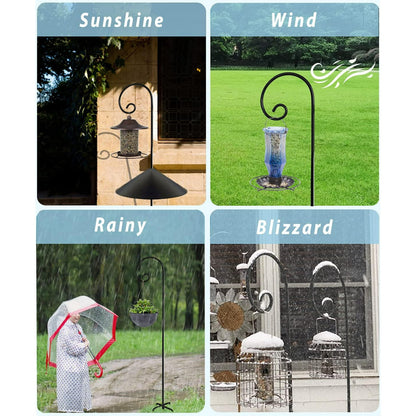 2 Pack Shepherd Hook 48 inch,Bird feeding poles，Rust Resistant, Garden Hanging Basket, Pathway ,LightLantern,Wind Chimes,Wedding