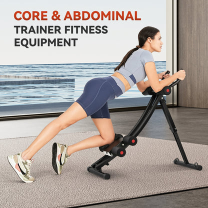 HIJOB Ab Machine, Foldable Ab Workout Equipment for Home Gym, Core Abdominal Trainer Fitness Equipment, Full Body Exercise, Max 440lbs, LCD Display