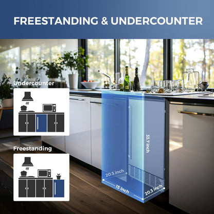 Simzlife 80lbs/24H Undercounter Commercial Ice Maker, Freestanding/Built-In Ice Machine with Clear Cube