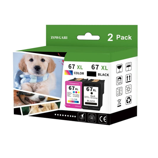 67XL Ink Cartridges Compatible for HP 67 Ink Cartridges for Envy 6000 6052 6058 6452 DeskJet 1255 2700 2732 2752e (Black and Tri-Color)
