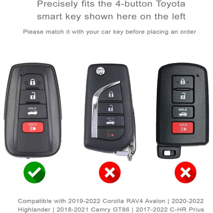 Autobase Silicone Key Fob Cover for Toyota Camry RAV4 Highlander Avalon C-HR Prius Corolla GT86 Smart Key | Car Accessory | Key Protection Case 2 Pcs (Black and Blue)