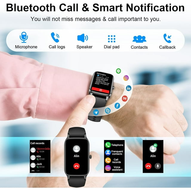 Smart Watch for Men Women, 1.57" Fitness Activity Tracker with 113+ Sport Modes, IP68 Waterproof Smartwatch(Answer/Make Call/Message Reminder) for Android and iPhone, Perfect Gift for Holidays
