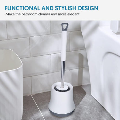 SUGARDAY Toilet Bowl Brush Cleaner and Caddy Holder Set Toilet Scrubber for Bathroom 1 Pack