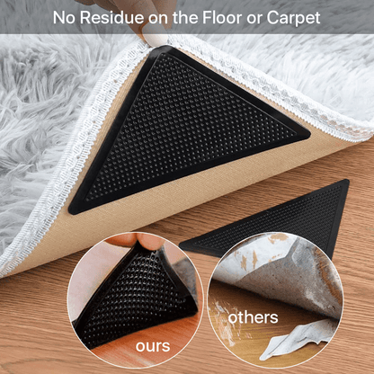 SUPTREE Non Slip Rug Gripper for Hardwood Floor Carpet Area Rugs Tile Rug Pad Carpet Tape Grippers 8 Pcs
