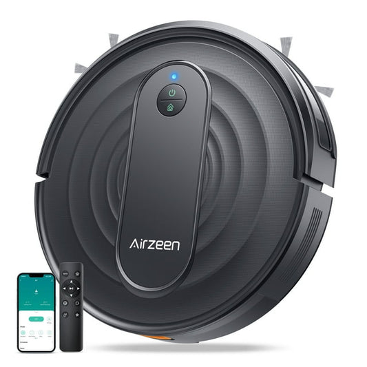 AIRZEEN 3000Pa Robot Vacuum Cleaner, Smart Robot Vacuum with Alexa, for Carpets, Hard Floors and Home, Black