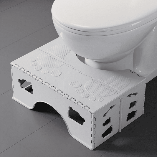 BUSATIA Foldable Toilet Stool, 7inches Healthy Bathroom Squatting Posture Poop Stool with Anti-Slip Feet, A Good Helper to Effective Relief of Constipation, Easy to Storage Toilet Squat Stool
