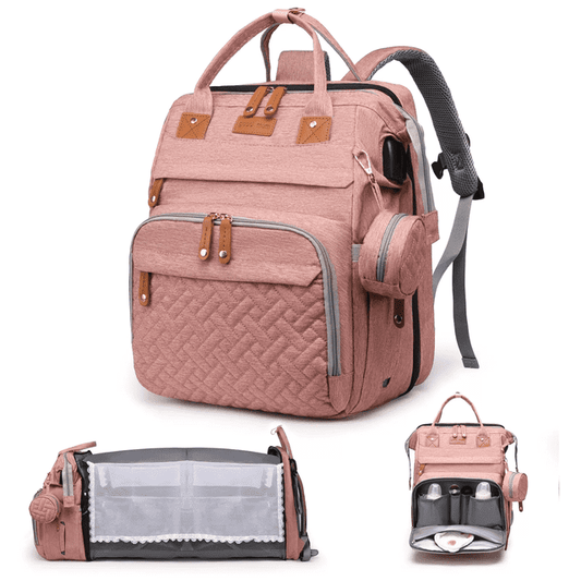 Baby Diaper Bag Backpack with Changing Station,Waterproof 30L Large Capacity Portable Travel Bag for Moms Dads,Insulated Milk Pocket &USB Charging Port