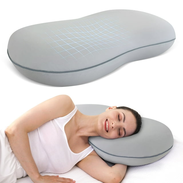HIJOB Ergonomic Pillows for Neck Pain Relief, Breathable Cervical Memory Foam Pillow for Side Back Stomach Sleepers