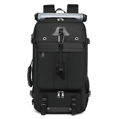 New Fashionable And Advanced Feeling Extra Larger 50L Travel Backpack For Adults, Men Women, Waterproof, Suitable For Hiking, Mountain Climbing, Business Trips Laptop Backpack Boarding Bag,Black