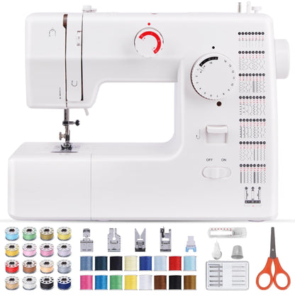 BCOOSS Heavy Duty Sewing Machine with 59 Stitch Applications 6 Included Presser Foot Kit