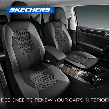 Skechers Gel Infused Car Seat Covers-Universal Fit, Grey 23SK83