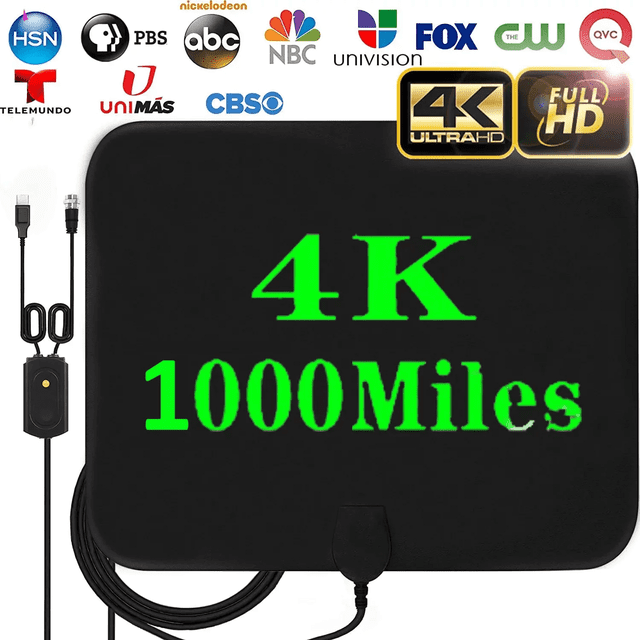 TV Antennas Amplified HD Digital TV Antenna 1000 Miles Long-RangeSupport 4K 1080p Indoor TV Digital HD Antenna Freeview With Amplifier Signal Booster