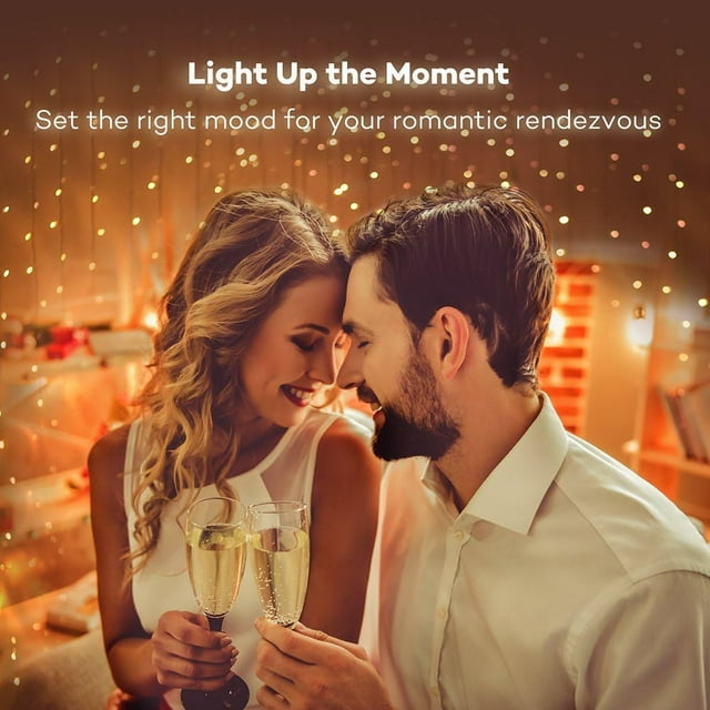Warm White Photo String,USB Photo Clip Light,100 Clip String Lights,200 LED Photo Clips for Picture Party Bedroom Wedding(2 Pack,65.6 ft)