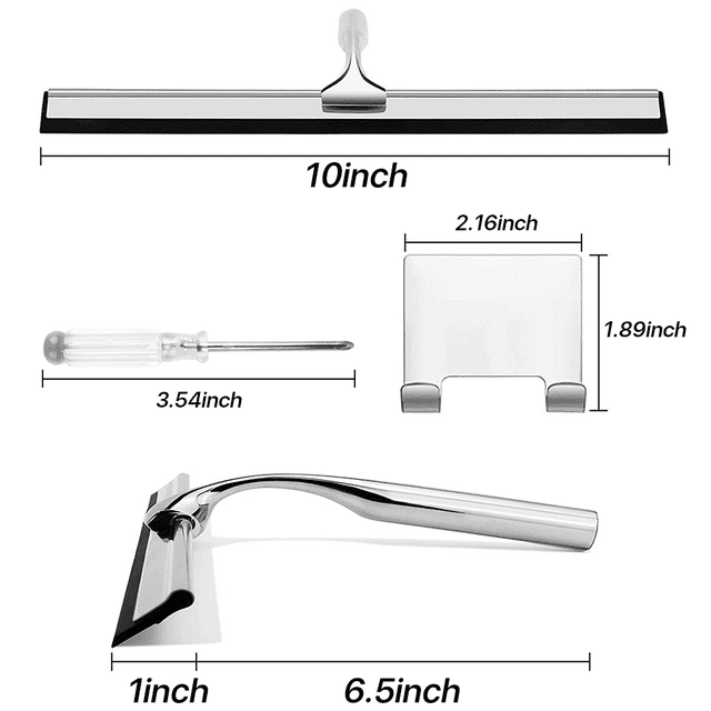 SUPTREE All-Purpose Shower Squeegee Stainless Steel for Bathroom Shower Glass Car Window Cleaning 10 Inches