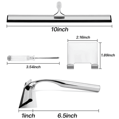 SUPTREE All-Purpose Shower Squeegee Stainless Steel for Bathroom Shower Glass Car Window Cleaning 10 Inches