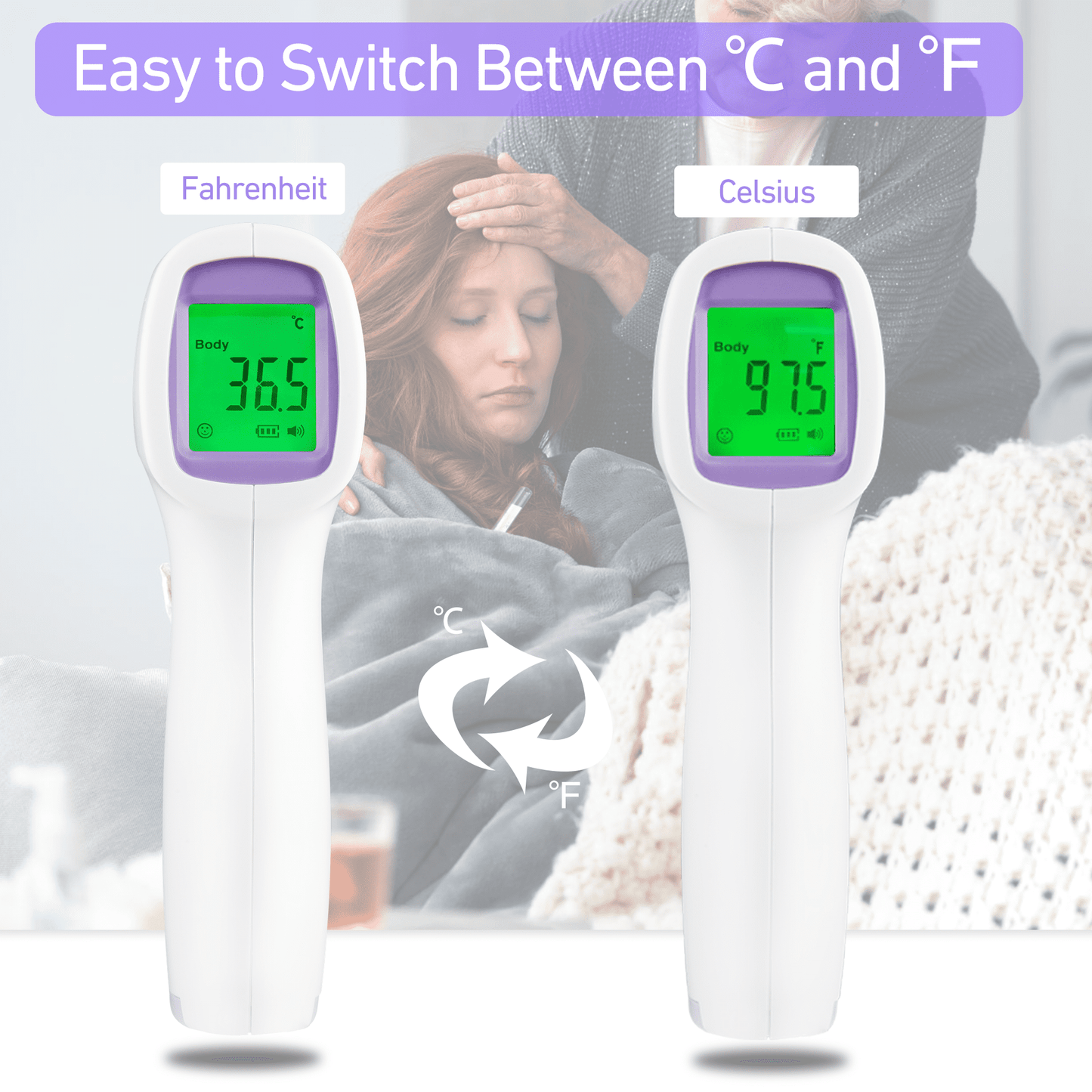 SUPTREE Non-Contact Digital Infrared Forehead Thermometer for Baby Body
