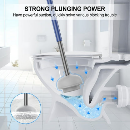 SUGARDAY Toilet Brush and Plunger Combo Set Toilet Bowl Brush and Caddy Scrub Brush with Holder