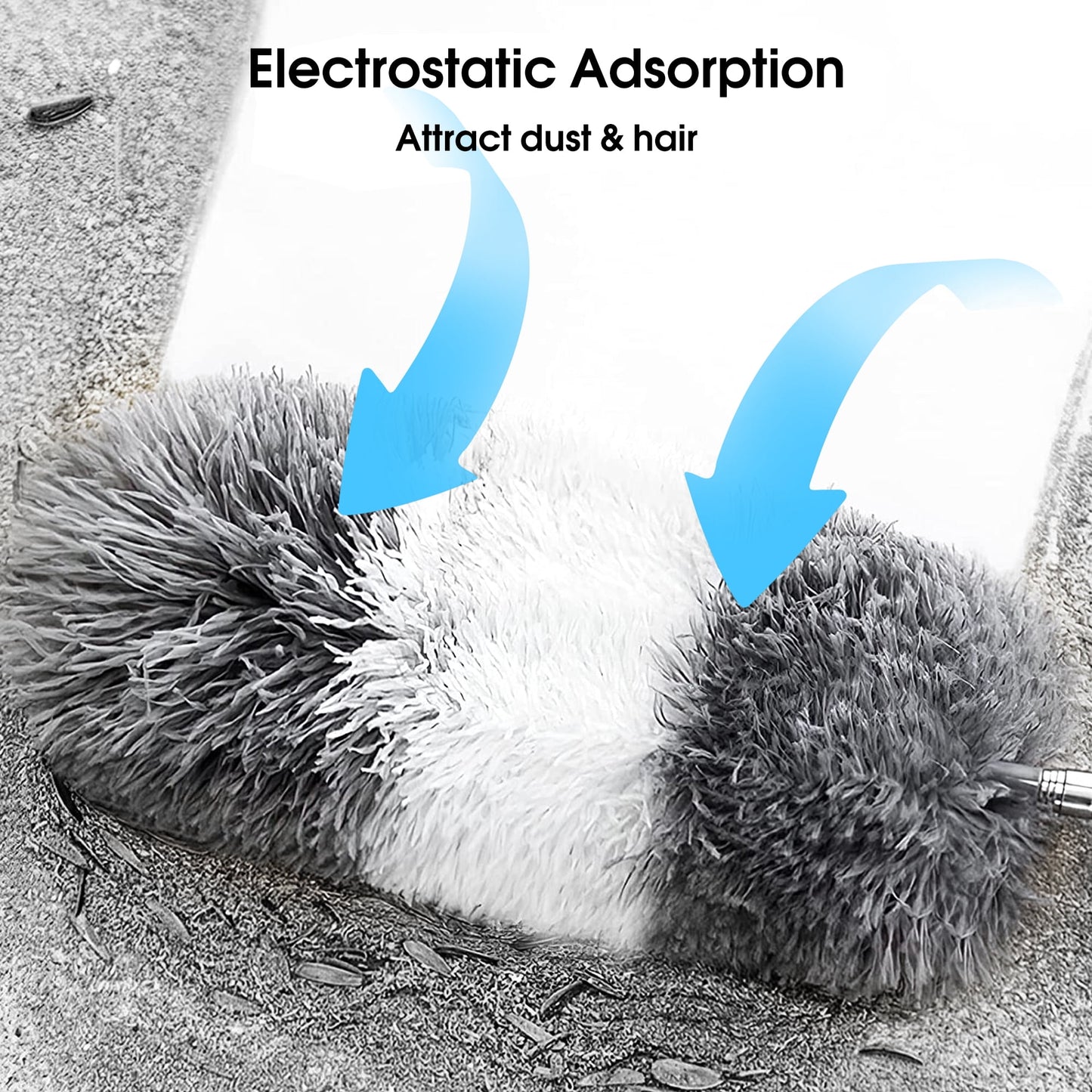 SUPTREE Microfiber Feather Duster 4PCS with Extented Handle 30 to 100 inches for Cleaning Fan Ceiling
