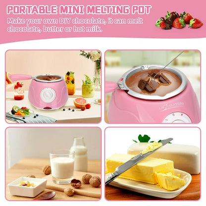 Mini Chocolate Melting Pot, Fondue Fountain, Warmer Machine for Milk,Cheese, Butter, Candy
