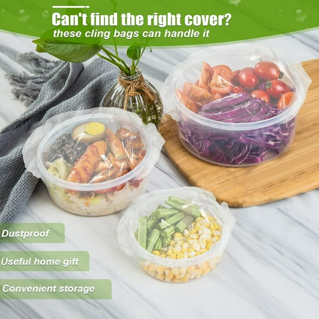 Elastic Food Storage Covers,500Pcs Fresh Keeping Bags,for Kitchen Bowl,Plate or Fruit