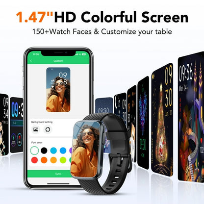2025 New Fitness & Activity Tracker , 1.47" with 24 Modos Deportivos, Step Counter, Virtual Pacer,Waterproof Smart Band with Answer/Make Calls IP68 Waterproof Compatible Android/iOS