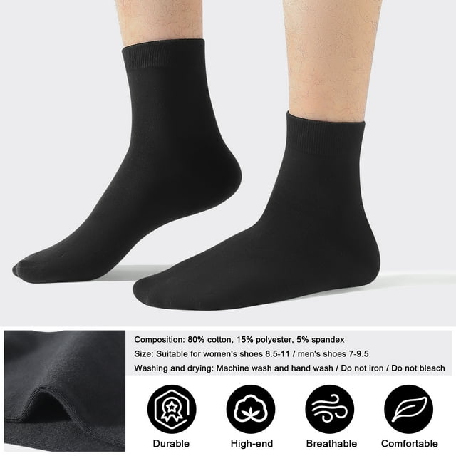 LWFBDTK Women's Cotton Crew Socks - Soft, Breathable Dress Socks for Business & Casual, Moisture-Wicking, 6 Pairs (Size 6-12)