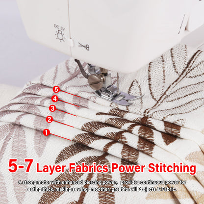 BCOOSS Heavy Duty Sewing Machine with 59 Stitch Applications 6 Included Presser Foot Kit