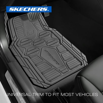 Skechers Hyper Pillar Car Floor Mat - All-Weather, Universal Fit for Most Cars, Grey - 24PM15