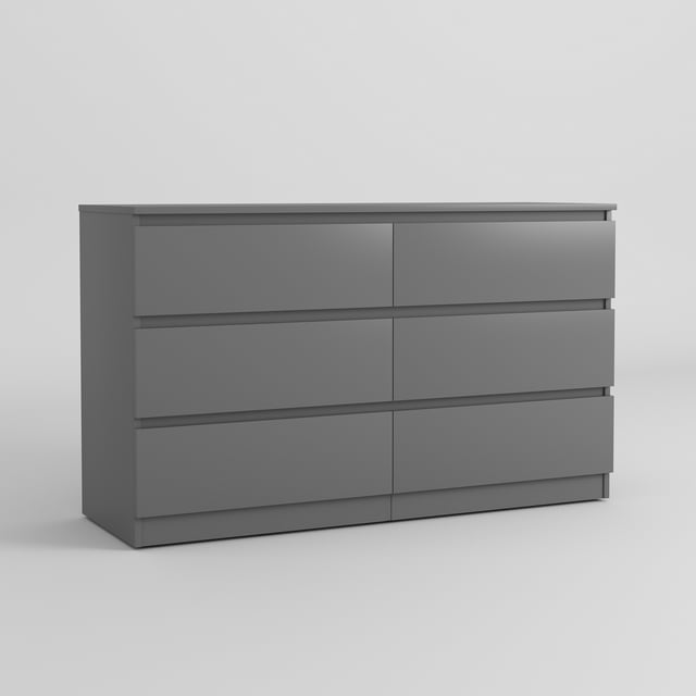 Canddidliike Storage Dresser Furniture Unit, 6 Drawer Tall Standing Organizer for Bedroom, Closet - Grey