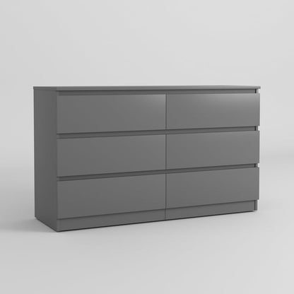 Canddidliike Storage Dresser Furniture Unit, 6 Drawer Tall Standing Organizer for Bedroom, Closet - Grey